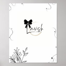 Lyxig signaturbåge Blommig Vägg Poster Design