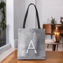 Lyxig Silver Glitter Gnista Elegant Monogram