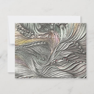 Lyxig silver metallisk blad notkort  anteckningskort