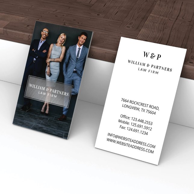 Lyxig Silver Minimal Professionell Foto Monogram Visitkort (Skapare uppladdad)