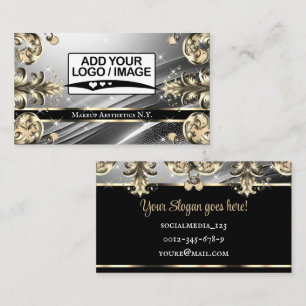 Lyxig Silver och Lyxig Guld Ornament med Logo Visitkort