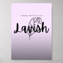 Lyxig Skript Affisch Minimalistisk Lila Väggkonst