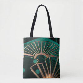 Lyxig smaragdgrön och mässing Art Deco Tygkasse