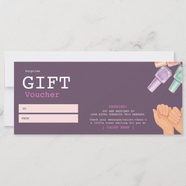 Lyxig Spa Gåvokort Voucher Inbjudningar (Framsida)