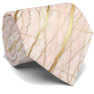 Lyxig stenkravatt | Roséguld Rosa & Guldmarmor Slips
