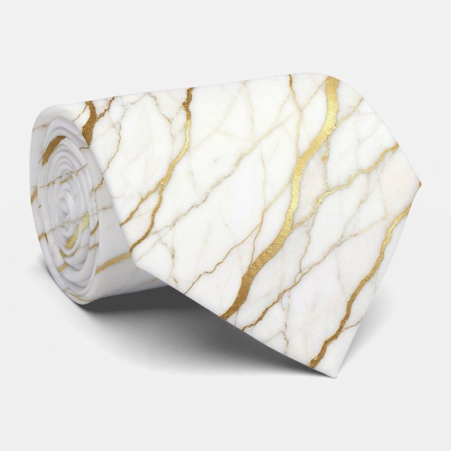 Lyxig stentie | Vit & Guld Marmor Slips (Rullad)
