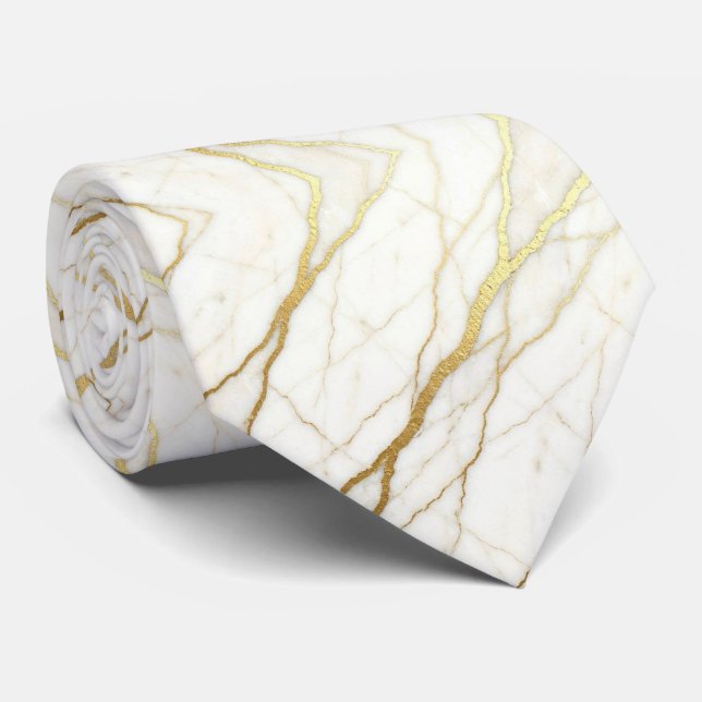 Lyxig stentie | Vit & Guld Marmor Slips (Rullad)