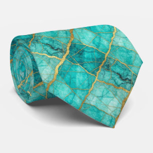 Lyxig stentyring Turkos, teal & guldmarmor Slips