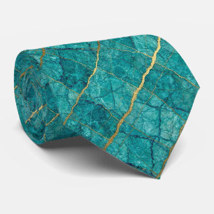 Lyxig stentyring Turkos, teal & guldmarmor Slips