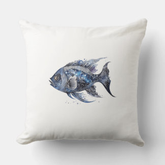 Lyxig stor svart fisk kudde