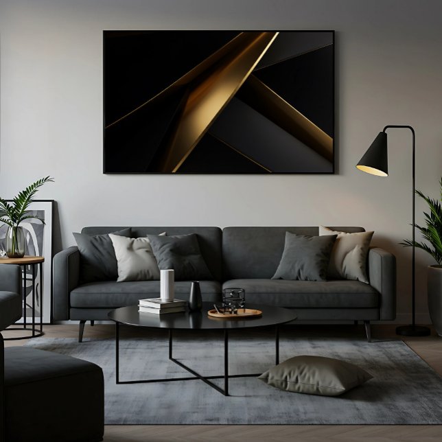 Lyxig Svart Guld Abstrakt Geometrisk Poster (Skapare uppladdad)