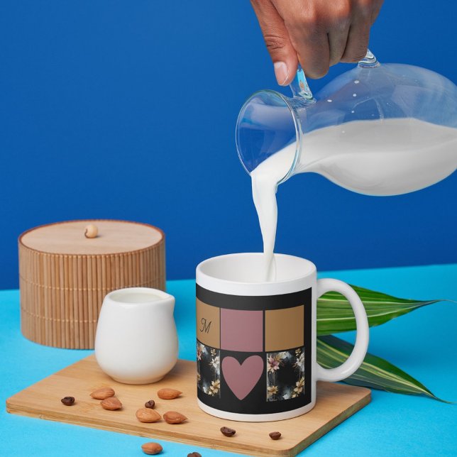 lyxig svart guld agat blom- marmorerad mugg (Skapare uppladdad)