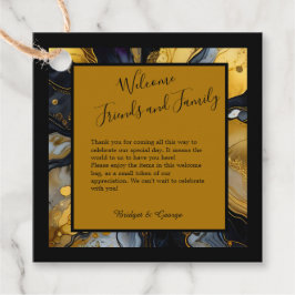 lyxig svart guld agate marble bröllop gåvor etiketter