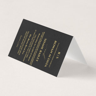 Lyxig svart & guld bröllopsinbjudan RSVP-kort Kort
