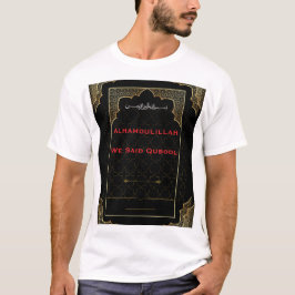 Lyxig svart & guld muslimsk bröllodsklänning T-shi T Shirt