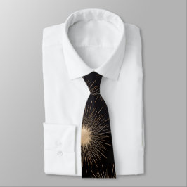 Lyxig svart & guld solstråle herrkrage – Elega Slips