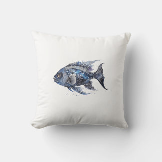 Lyxig svart liten fisk kudde
