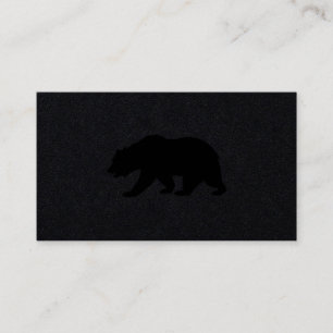 Lyxig svart logotyp för grizzlybjörn visitkort