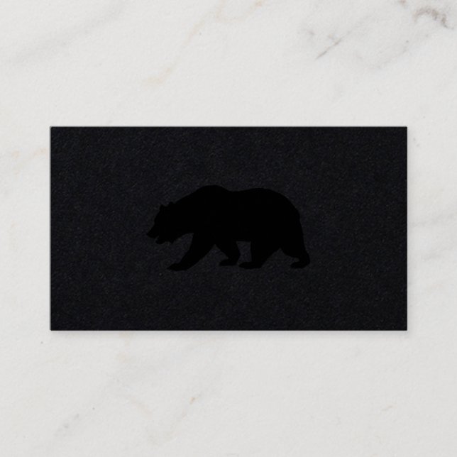 Lyxig svart logotyp för grizzlybjörn visitkort (Framsida)