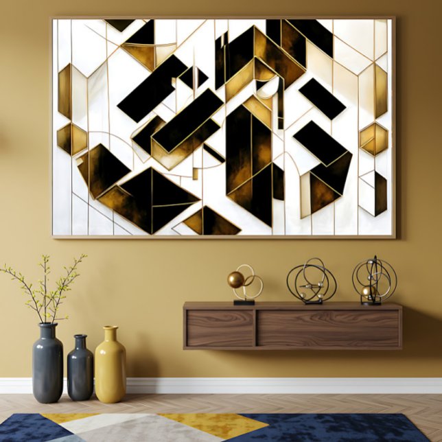 Lyxig svart marmor abstrakt i guld poster (Skapare uppladdad)