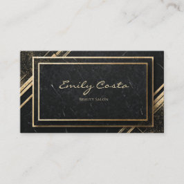 Lyxig svart marmor guld Art Deco geometrisk ram Visitkort