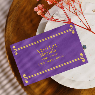 Lyxig Svart och Guld Blommig Elegant Visitkort