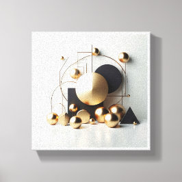 Lyxig svart och guldgeometrisk abstrakt - Modern  Canvastryck