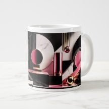 Lyxig svart och rosa marmorgeometrisk design