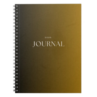 Lyxig svart & senap-journal 2026 anteckningsbok