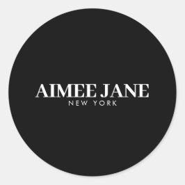 Lyxig svart/vit minimalistisk butik runt klistermärke