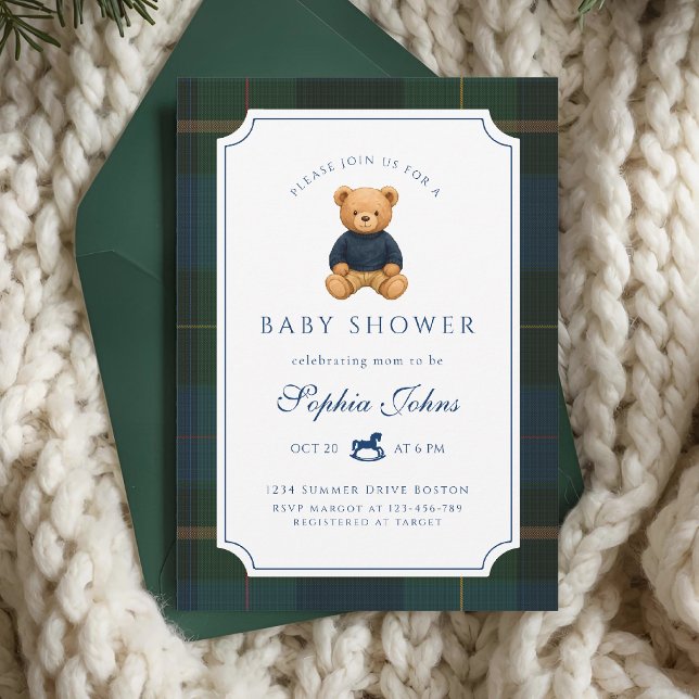 Lyxig Teddy Bear baby shower  Inbjudningar (Skapare uppladdad)