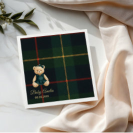 Lyxig Teddybjörn Baby Shower-inbjudan Pappersservett