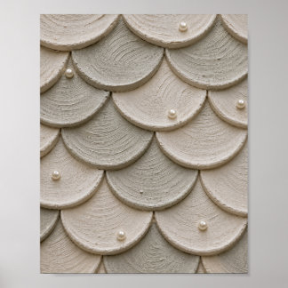 Lyxig Texturerad Scallop Väggkonst | Neutral Beige