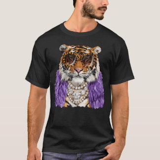 Lyxig Tiger Leopard Solglasögon Roligt Djur T Shirt