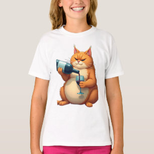 Lyxig Tipsy Cat Modern Konstillustration T Shirt