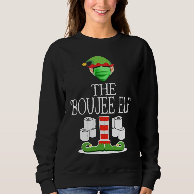 Lyxig tomte som bär mask toalettpapper jul t shirt (Framsida)