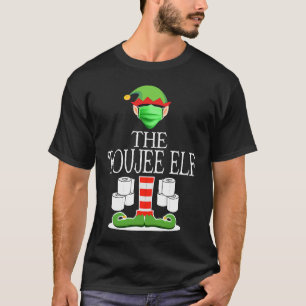 Lyxig tomte som bär mask toalettpapper jul t shirt