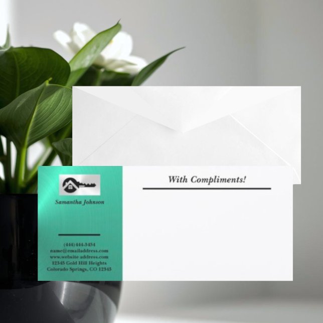 Lyxig Turkos Svart Nyckel Med Kompliment Slipsetik (Skapare uppladdad)