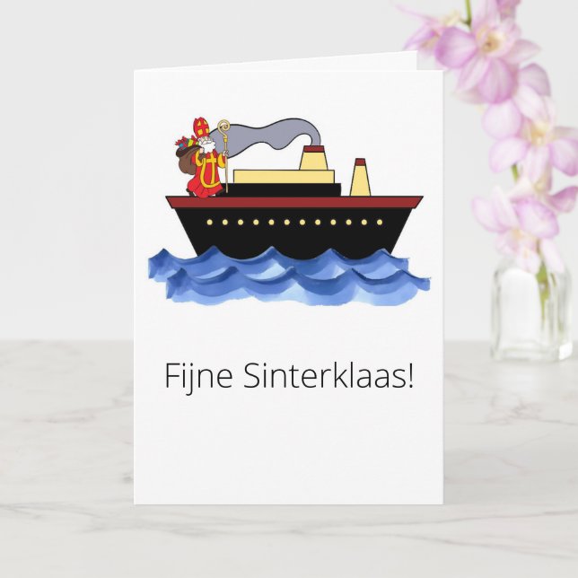 Lyxig typografi Sinterklaas välkomstkort 5 Decembe Kort (Orkide)
