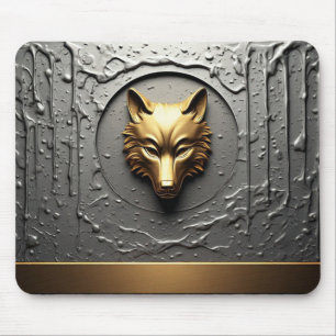 Lyxig vargemblem i guld metallstil 🐺 musmatta