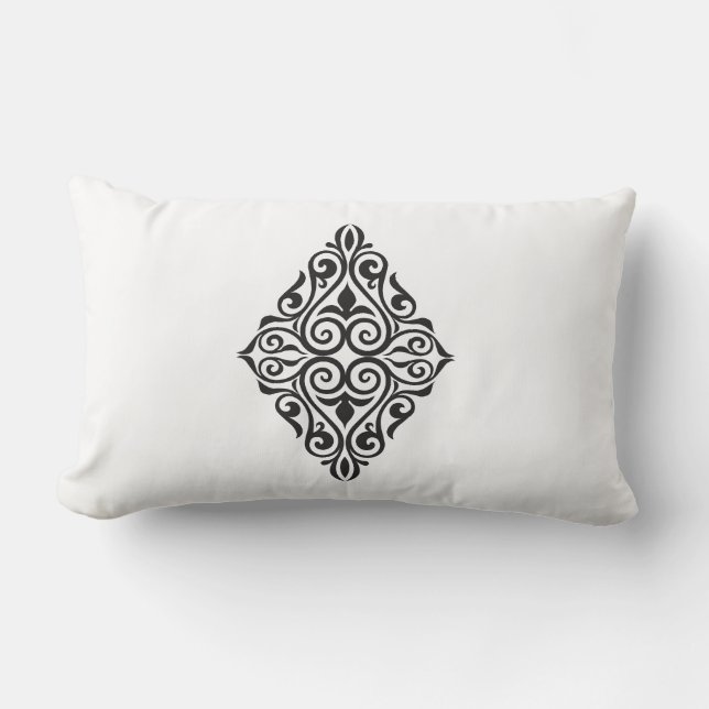 Lyxig Vintage Blommig Ram Dekorativ Konst Lumbarkudde (Framsida)