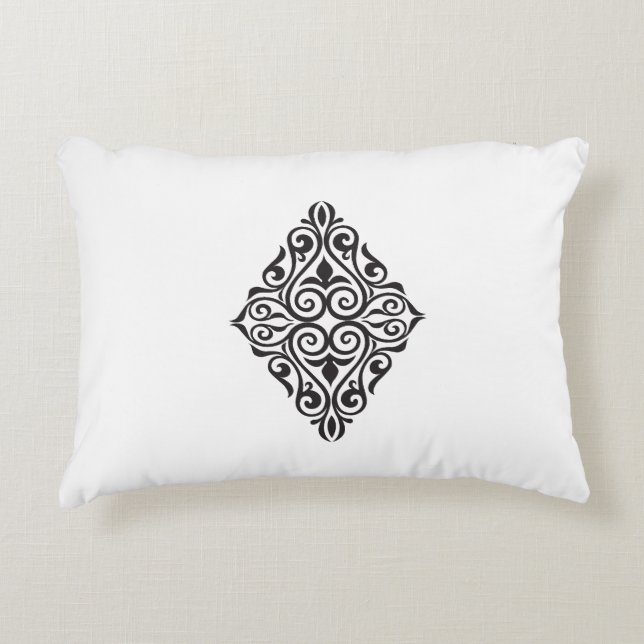 Lyxig Vintage Blommig Ram Dekorativ Konst Prydnadskudde (Framsidan)