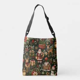 Lyxig Vintage Jul Holiday Mönster Axelväska