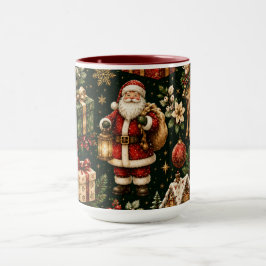 Lyxig Vintage Jul Holiday Mönster Kombination Mugg