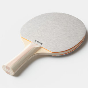Lyxig vit falsk läder grå monogram pingisracket