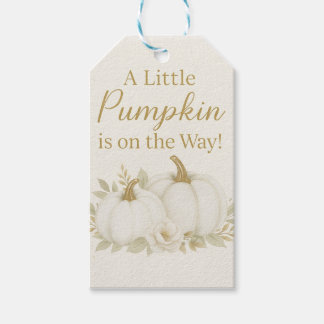 Lyxig vit & guld pumpa baby shower servett presentetikett
