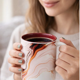 Lyxig vit & guld & svart marmorerad kaffemugg