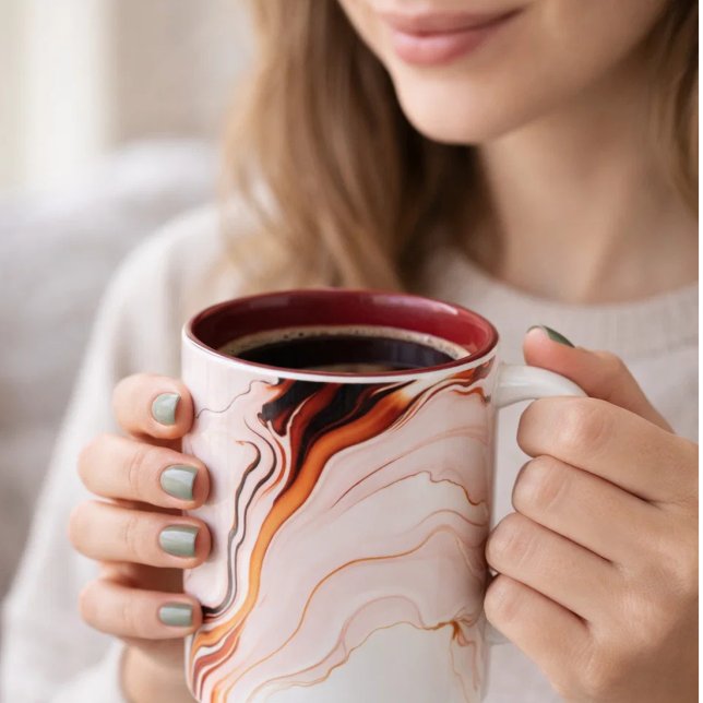 Lyxig vit & guld & svart marmorerad kaffemugg (Skapare uppladdad)