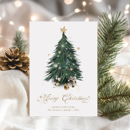 Lyxig vit och guld jul julkort