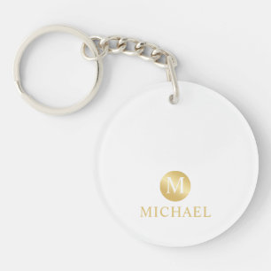 Lyxig Vit och Guld Personlig Monogram